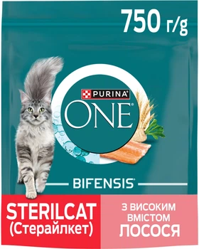 Корм Purina One Steril Cat Salmon & Wheat