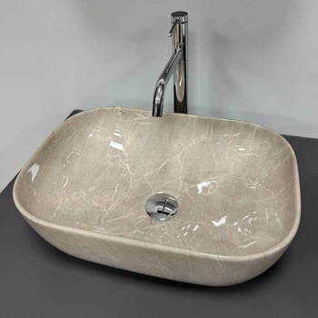 Умивальник (раковина) VBI RAVENNA BEIGE STONE GLOSSY накладний