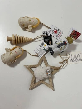 Набор игрушек на елку Christmas felt hangers 5 шт Бежевый