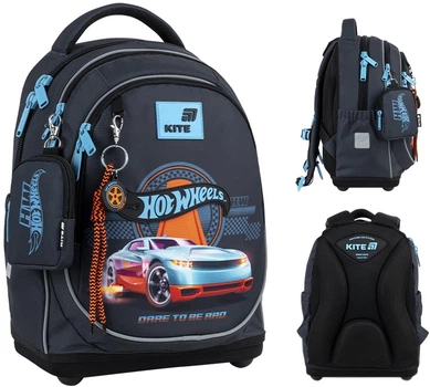 Рюкзак ортопедический Kite Education Hot Wheels 36x27х16 см 15.5 л Серый (HW26-724S)