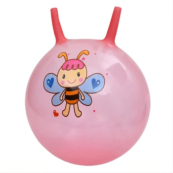 Мяч для фитнеса детский Ju-MS 4859-4 — 45 см, 350 г, с рожками, рисунок животных, 16×16×5 см