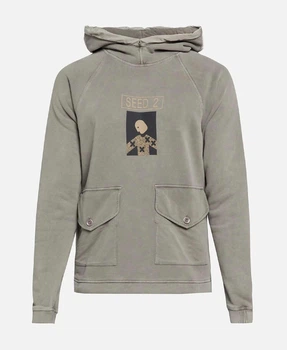 Мужская толстовка C.P. Sweatshirts - Sweat Hooded Felpa Ortica, оливково-серый, L