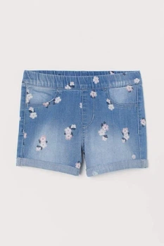 Детские джинсовые шорты для девочки H&M 128 см (7-8 лет) Голубой