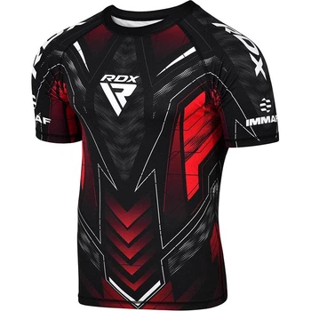 Футболка компрессионная RDX IMMAF Approved Half Sleeves Compression Shirt (CSH-IMF-1R) Black/Red L