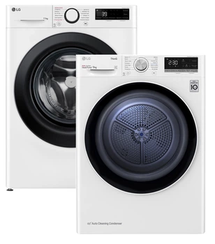 Пральна машина повногабаритна LG F4Y5ES6W + Сушильна машина LG DC90V5V0W (комплект)