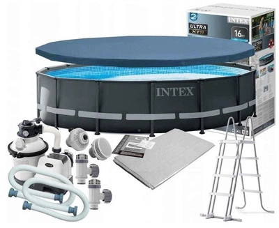 Каркасный бассейн Intex 26326 Ultra XTR Frame Pool 488x122 см объем 19156 л фильтр-насос/лестница/подстилка/тент от 6-ти лет (LN7-26326)
