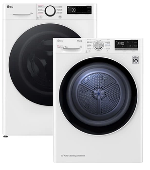 Пральна машина повногабаритна LG F4Y5RS0W + Сушильна машина LG DC90V5V0W (комплект)