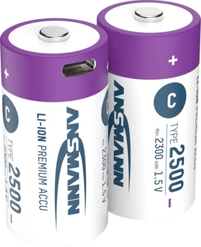 Акумулятор Ansmann Li-Ion C 2500 mAh 1.5V USB-C 2 шт. (1313-0004)