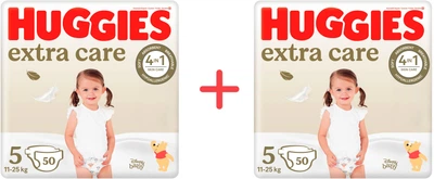 Упаковка підгузків Huggies Extra Care Mega 5 11-25 кг 2 пачки по 50 шт (5029053578132_1)