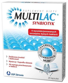 Symbiotyk USP Zdrowie Multilac 20 kapsułek (5903031280944)