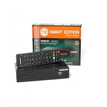 Цифровий DVB-T2 тюнер Romsat T-8030HD з Wi-Fi, Smart приставка з YouTube та Megogo, ефірний ресивер Full HD 1080p, телевізійний приймач із записом та MeeCast трансляція MeeCast трансляцією