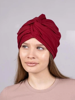 Тюрбан жіночий з бавовни D.Hats бордового кольору