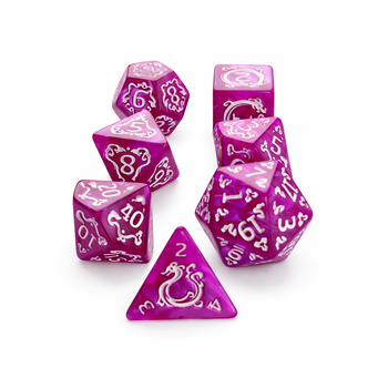 Набор кубиков, 7 шт., кости кубики для DND, TTRPG, полиэдрические кости для настольных и ролевых игр D&D, фиолетовый