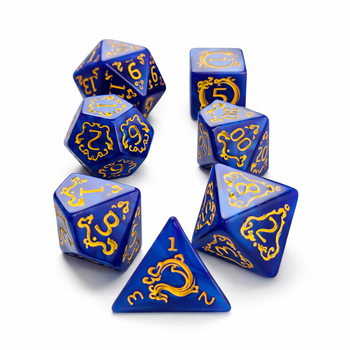 Набор кубиков, 7 шт., кости кубики для DND, TTRPG, полиэдрические кости для настольных и ролевых игр D&D, синий