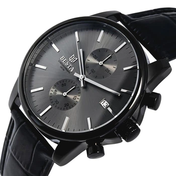 Мужские часы Besta Mars Premium Leather Black 2 ремешка