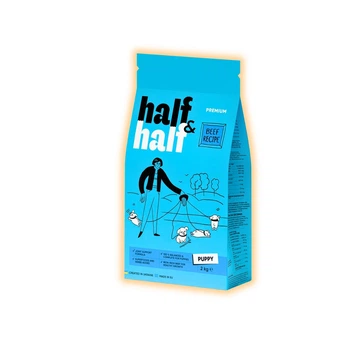 Сухой корм Half&Half с говядиной для щенков всех пород, 2 кг