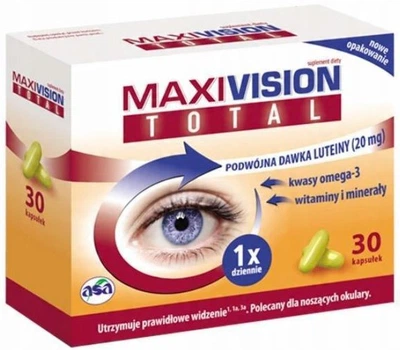 Вітамінно-мінеральний комплекс для очей Asa Maxivision Total 30 капсул (5904826010944)