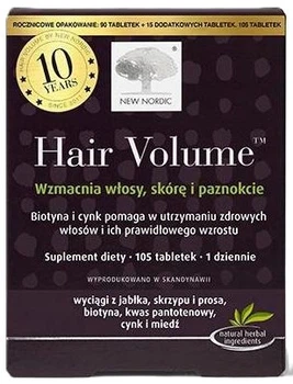 Мінеральний комплекс для волосся New Nordic Hair Volume 105 таблеток (5021807003402)