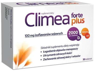 Kompleks dla menopauzy Aflofarm Climea Forte Plus 30 tabletek (5902802704351)