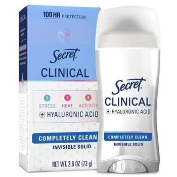 Дезодорант антиперспирант Secret Clinical Strength Invisible Solid Completely Clean женский сухой 73 г