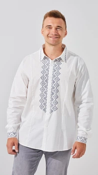 Вишиванка No Brand 316-3 2XL Біло-сірий (2000991064799)
