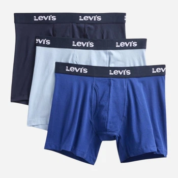 Набор трусов боксеров мужских хлопковых Levi`s 607921489 M 3 шт Синий/Голубой (1159858857)
