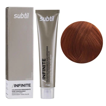 Безаміачна крем-фарба Subtil для волосся Infinite Permanent Hair Color 7.44 Блондин мідний насичений 60 мл
