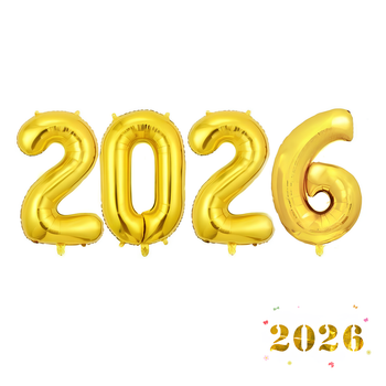 Фольговані Надувні Кульки Цифри 2026 80см (32") Золото