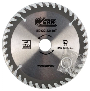 Диск пильний 150*40зуб по дер WERK 4332624