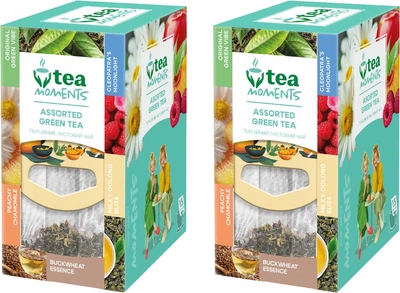 Набор чая-ассорти Tea Moments Assorted Green tea 5 вкусов х 3 кадди-пакетика х 2 шт (2300000013115)