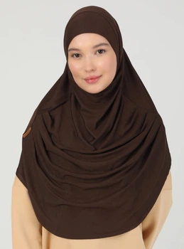 Хіджаб Готовий Цільний Tesettur Turban Ecardin St406 One Size Коричневий