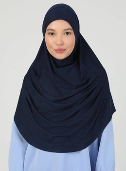 Хіджаб Готовий Цільний Tesettur Turban Ecardin St406 One Size Темно-Синій