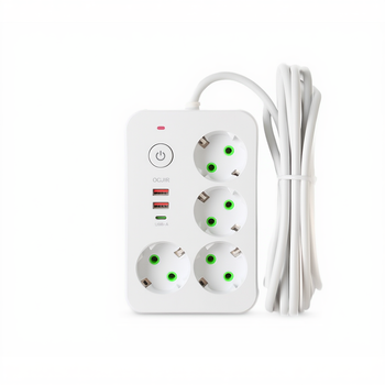 Мережевий фільтр-подовжувач 4 розетки 2xUSB-A 1xUSB-C 5м білий HP-5-47