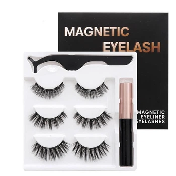 Набор ресниц Magnetic Eyeliner and Eyelashes на магнитной подводке 3 пары D03