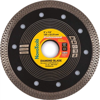 Алмазний диск 125 10х22,23 Professional extra ceramics сплошной NovoTools 50 шт (434868)