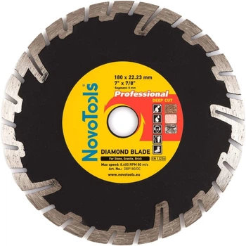 Алмазний диск 180 8х22,23 Professional deep cut сегмент NovoTools 25 шт (434870)
