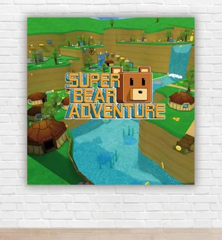 Бумажный плакат "Супер Беар Адвенчер. Super Bear Adventure" 150х150 см