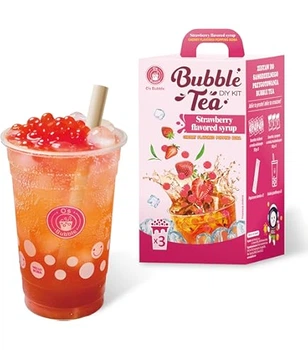 Набір для приготування чаю бабл-ті Полуниця-Вишня O's Bubble Popping Boba DIY Kit