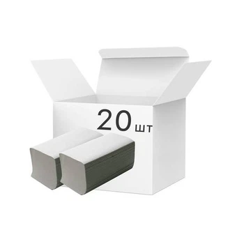 Рушники паперові Zlattrade двошарові V-складання 150 листів Білі 20 шт. (S19)