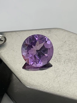 Натуральный аметист 3.9 ct 11.0 мм огранка круг насыщенный фиолетовый