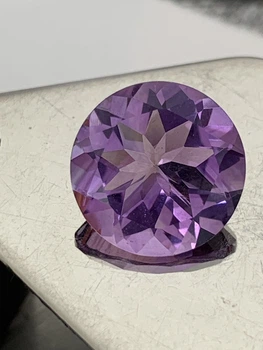 Натуральный аметист 5.2 ct 12.0 мм огранка круг фиолетовый