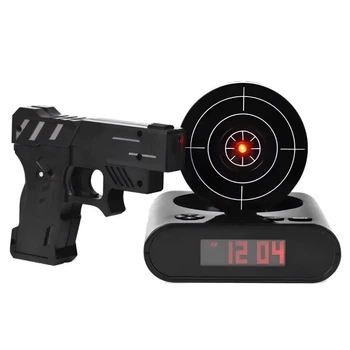 Годинник-будильник мішень та пістолет Gun Alarm Clock