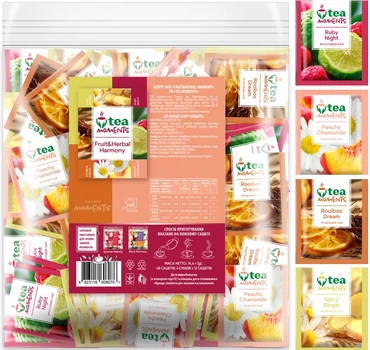 Набір чаю Tea Moments Fruit&Herbal Harmony 4 смаки по 12 саше 74.4 г (4823118608076)