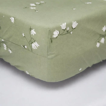 Простирадло на резинці Moon&Star Green Bloom Бязь Gold Люкс 70х190х10 см (MS-850002220)