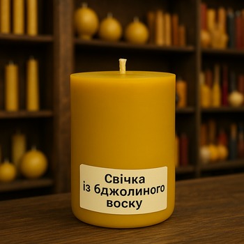 Свеча-цилиндр из пчелиного воска 70*75 мм
