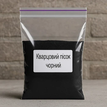Песок кварцевый фракция 0,1-0,2 мм, Промис-Плюс, Черный цвет, упаковка 150 г