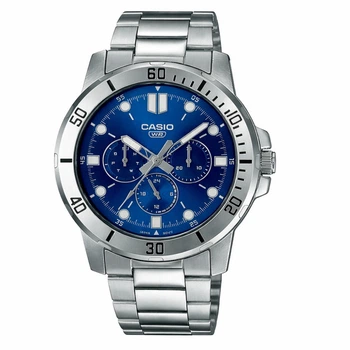 Чоловічий годинник Casio MTP-VD300D-2E з контрастними мітками