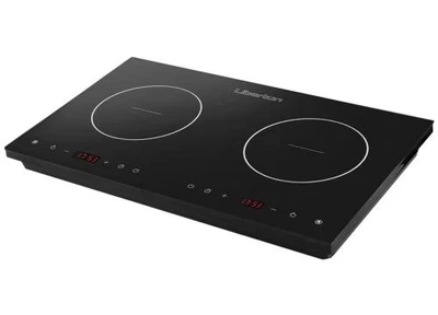 Настільна плита Liberton LIC-3708, Black, 3300W (1800+1500), індукційна, 8 режимів, 2 конфоркі, керування сенсорне, склокераміка, дисплей, таймер