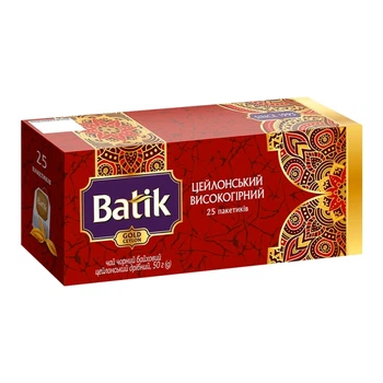 Чай чорний Batik Цейлонський Gold 25 пакетиків