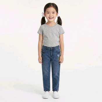 Детские комфортные джинсы прямого кроя Disney Stitch 98-104 см (2-4Y) синій